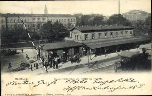 Ak Hamburg Mitte Klostertor, Klostertorbahnhof, Kloster St. Johannis