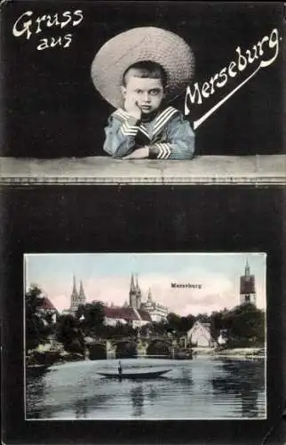 Ak Merseburg an der Saale, Teilansicht