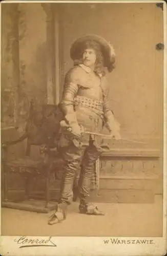 Kabinett Foto Warszawa Warschau Polen, Schauspieler A. Bärthel als Max Piccolomini