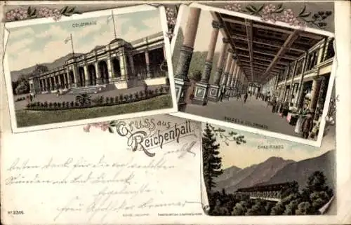 Litho Bad Reichenhall in Oberbayern, Colonnade, Gradirhaus