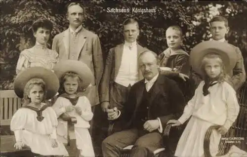 Ak König Friedrich August III. von Sachsen mit Familie