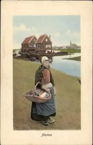 Ak Marken Niederlande, Mädchen in Tracht