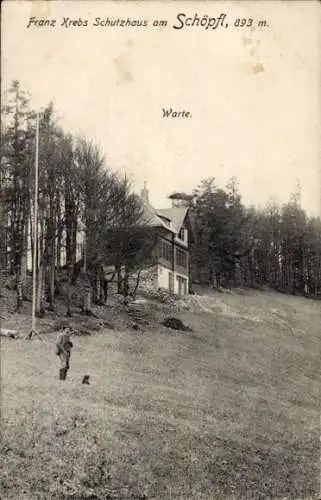 Ak Laaben Spitz in Niederösterreich, Schöpfl Hütte, Franz Krebs Schutzhaus, Warte