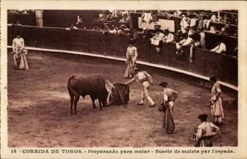 Ak Stierkampf, Vorbereitung zum Töten