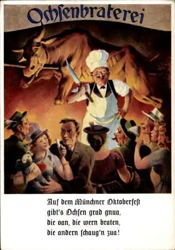 Ak München, Ochsenbraterei, Oktoberfest, Gedicht