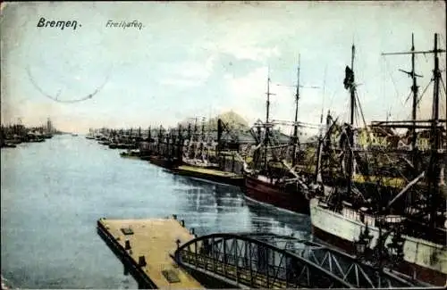 Ak Hansestadt Bremen, Freihafen