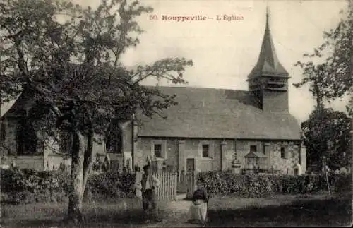 Ak Houppeville Seine Maritime, Kirche