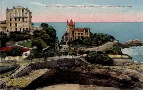 Ak Biarritz Pyrénées Atlantiques, Villa, Hotel, Chateau des Falaises
