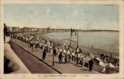 Ak Les Sables d'Olonne Vendée, La Plage