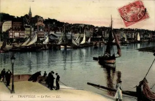 Ak Trouville sur Mer Calvados, Le Port