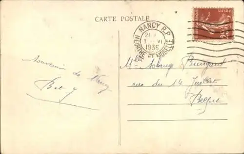 Ak Nancy Meurthe et Moselle, Arc de Triomphe, Vue prise de la Carriere