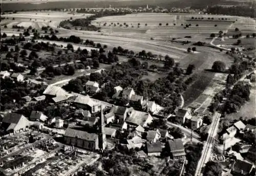 Ak Dampierre les Bois Doubs, Vue aerienne panoramique, Beaucourt