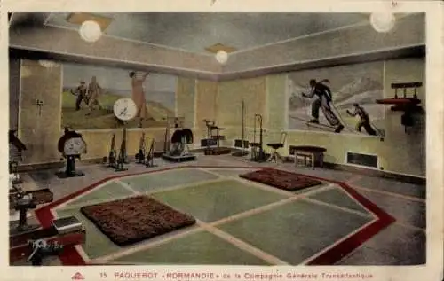Ak CGT Dampfer Normandie, Sportraum