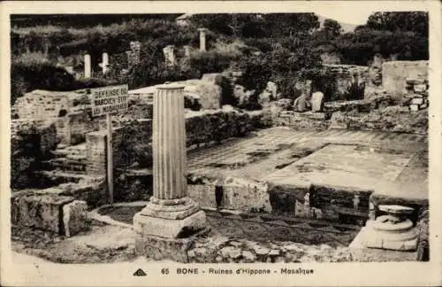 Ak Bone Hippone Algerien, Ruinen, Mosaik