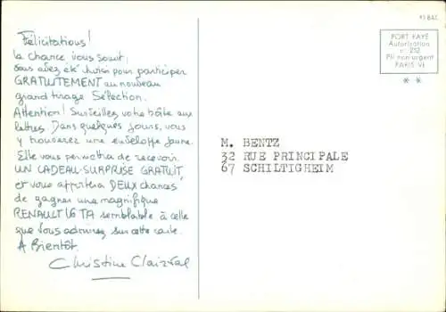 Ak Renault 16 Auto, Haus, Blumentransport