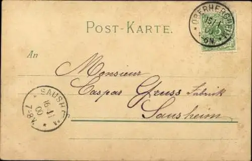 Litho Segelboot im Mondschein