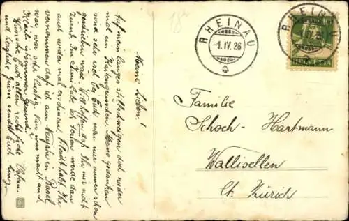 Ak Glückwunsch Ostern, Kind mit Blumenkorb und Ostereiern