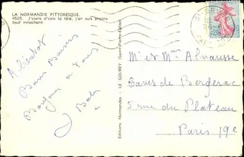 Ak Normandie, Mann in Tracht