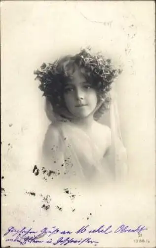 Ak Kinderportrait, Schleier