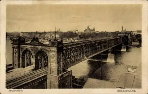 Ak Mannheim in Baden, Rheinbrücke