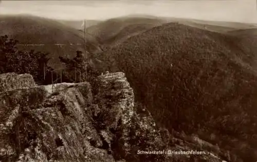 Ak Blumenau Schwarzatal in Thüringen, Griessbachfelsen