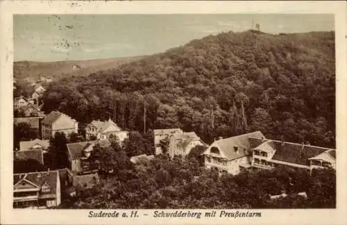 Ak Bad Suderode Quedlinburg im Harz, Schwedderberg mit Preußenturm