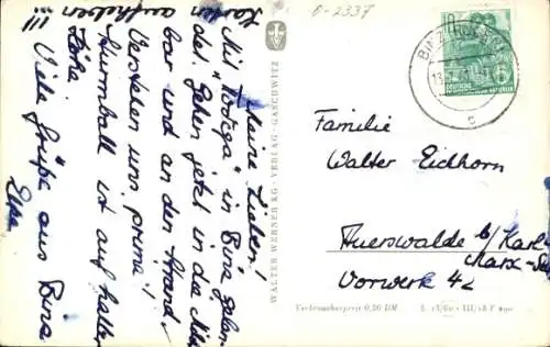 Ak Seebad Binz auf Rügen, Wellen, Strand, Strandkorb, Fotoapparat