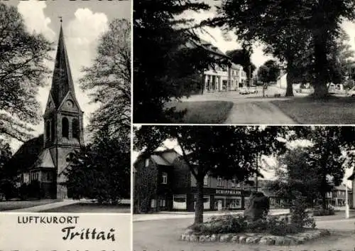 Ak Trittau in Schleswig Holstein, Kirche, Geschäft Schippmann
