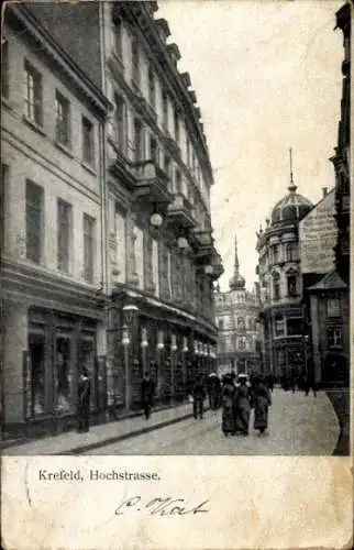 Ak Krefeld am Niederrhein, Hochstraße, Personen