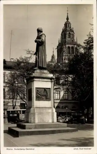 Ak Mainz am Rhein, Gutenberg-Denkmal