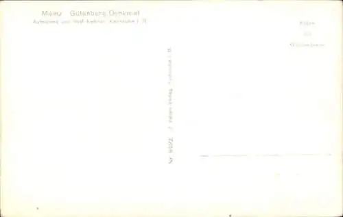 Ak Mainz am Rhein, Gutenberg-Denkmal