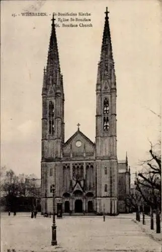 Ak Wiesbaden in Hessen, St. Bonifacius Kirche