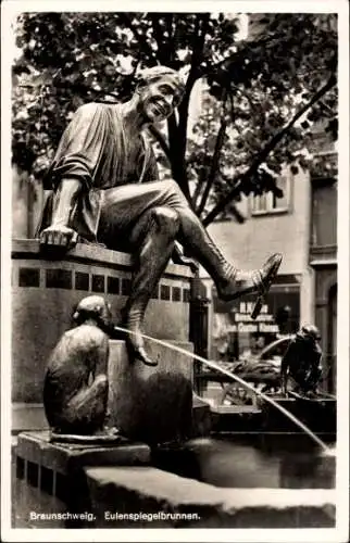 Ak Braunschweig in Niedersachsen, Eulenspiegelbrunnen