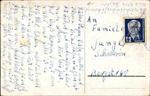 Ak Schleusingen in Thüringen, Totalansicht, Teilansichten, Kirchtürme, Brücke