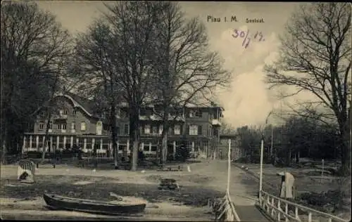 Ak Plau am See Mecklenburg, Seelust, Steg, Boot