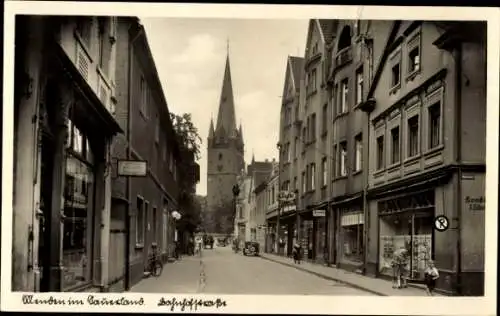 Ak Menden im Sauerland, Bahnhofstraße, Kirchturm