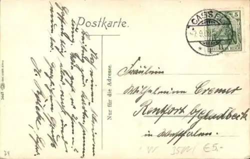 Ak Bad Wilhelmshöhe Kassel in Hessen, Partie im Druseltal mit der Herkulesbahn