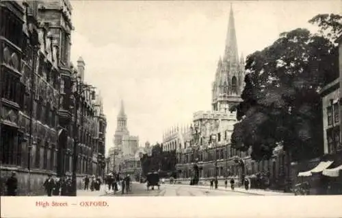 Ak Oxford Oxfordshire England, Straßenpartie, High Street