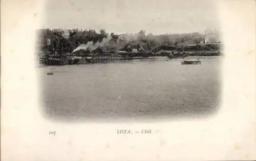 Ak Bahía de Lota Chile, Blick auf das Wasser