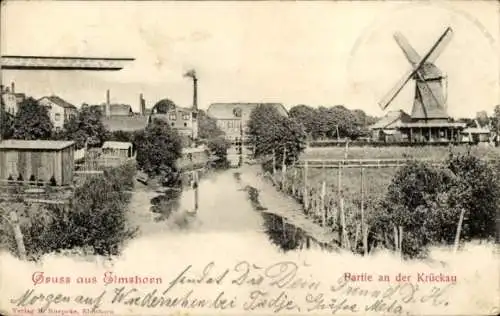 Ak Elmshorn im Kreis Pinneberg, Krückau, Windmühle