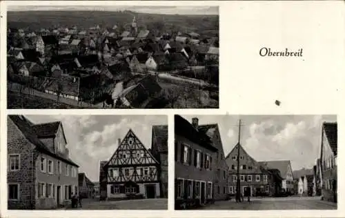 Ak Obernbreit in Unterfranken, Gesamtansicht, Straße