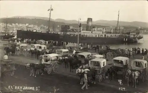 Foto Ak Mallorca Balearische Inseln, Vapor Rey Jaime I., Dampfschiff im Hafen