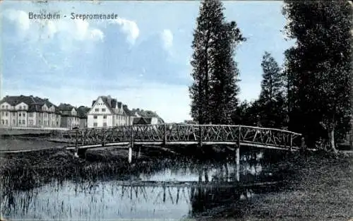 Ak Zbąszyń Bentschen Posen, Seepromenade, Brücke