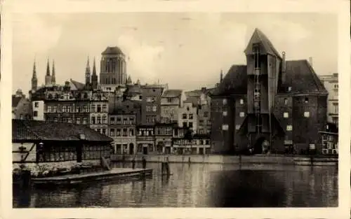 Ak Gdańsk Danzig, Langebrücke, Krantor