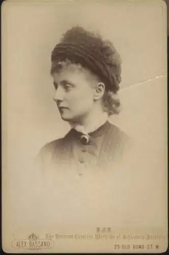 Cabinet Foto Portrait Prinzessin Caroline Mathilde von Schleswig-Holstein