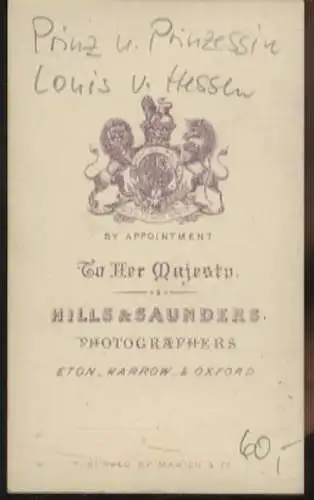 CdV Prinz und Prinzessin Louis von Hessen mit ihren Kindern