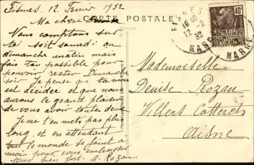 Ak Fismes Marne, Le Groupe Scolaire et les Promenades