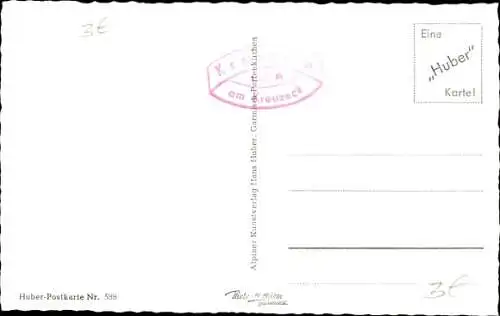 Ak Garmisch Partenkirchen, Kreuzalm gegen Alpspitze