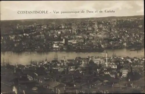 Ak Konstantinopel Istanbul Türkei, Vue panoramique de Pera et de Galata