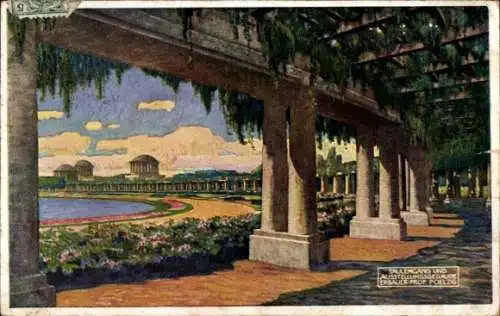 Ak Wrocław Breslau Schlesien, Ausstellung zur Jahrhunderfeier der Freiheitskriege 1913, Säulengang